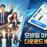 모바일 이력서 다운로드 방법 완벽 가이드 – 사람인·잡코리아·고용24 PDF 저장까지 Dynamic_diagonal-split_energetic_3D_illustration_t-1774725895072_11zon