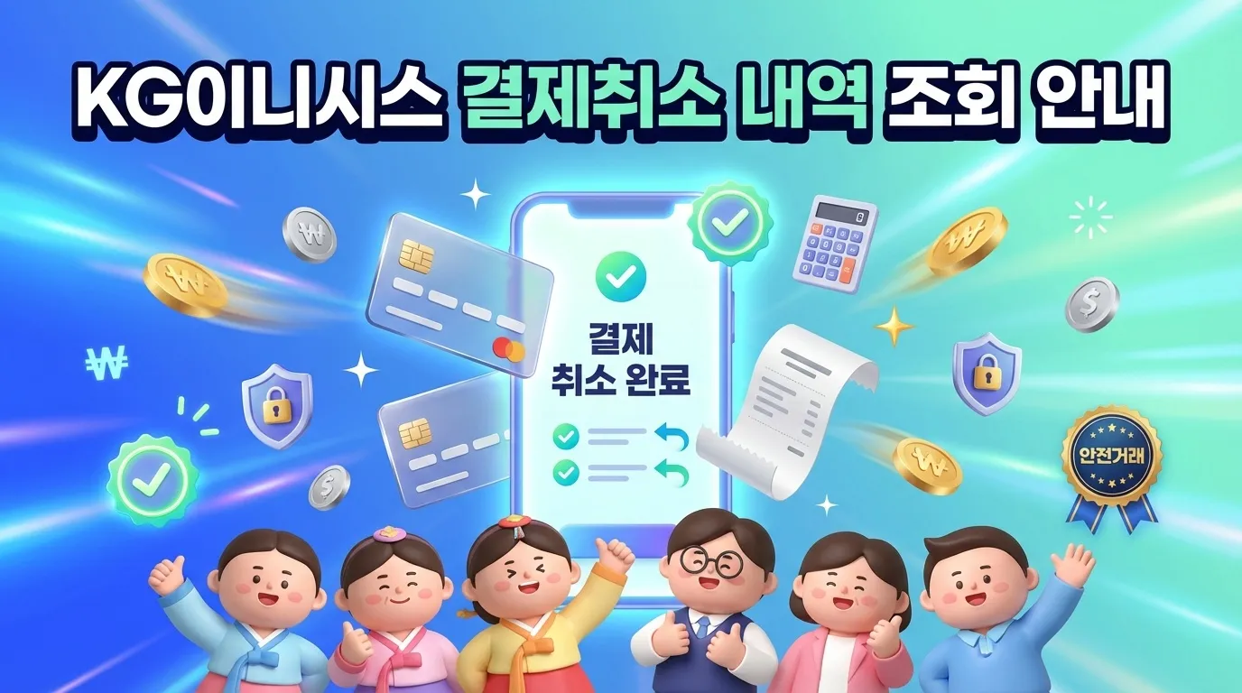KG이니시스 결제취소 내역 조회 바로가기
