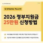 2026 정부지원금 25만원 대상·금액·신청일정 총정리 (고유가 피해지원금) 2026 정부지원금 25만원 대상