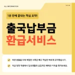 출국납부금 환급서비스 대상·금액·신청방법 2026 총정리 출국납부금 환급서비스