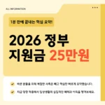 2026 정부지원금 25만원 신청 바로가기 - 대상자 확인 후 바로 접수하세요 2026 정부지원금 25만원 신청