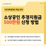 소상공인 추경지원금 종류·자격조건·신청방법·지원한도 2026 소상공인 추경지원금