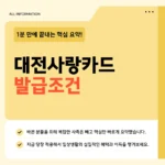 대전사랑카드 발급조건·연령·캐시백 혜택 2026 확인하세요 대전사랑카드 발급조건