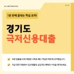 경기 극저신용대출 2.0 최대 200만 원 연 1% 조건·신청방법·만기연장·상환까지 경기 극저신용대출